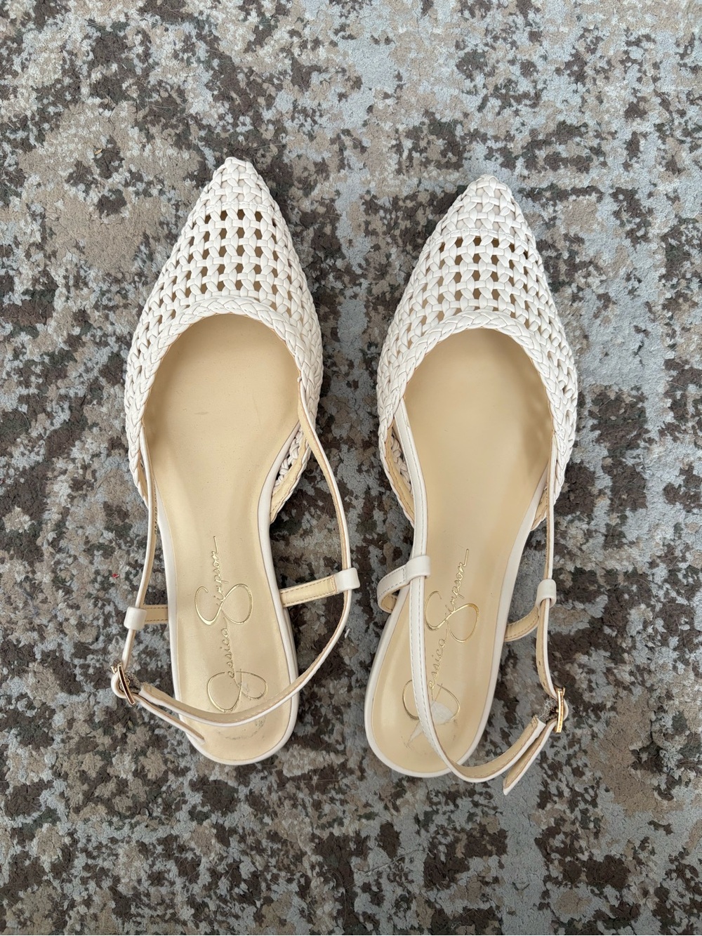 Jessica Simpson Woven Slingback Flats in Cream - never worn